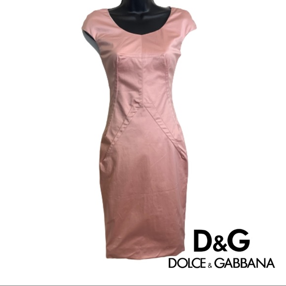 D&G Dolce and Gabbana Blush Pink Bodycon Dress - Picture 1 of 16